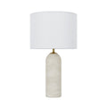 FIRMA table lamp, white, fabric/marble, height 16.5 in, E26/G9