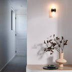 Luella wall light, black and white, height 11.2 in, marble, G9