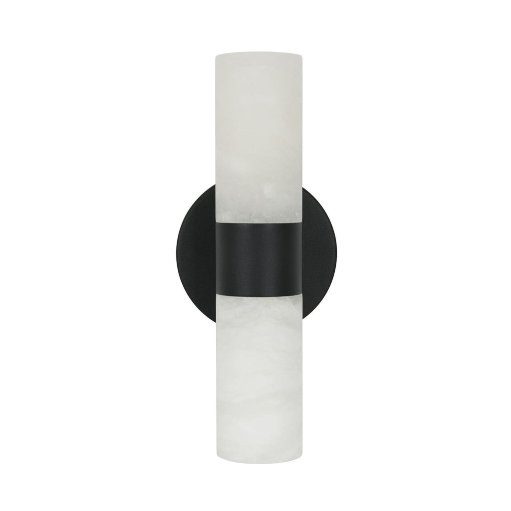 Luella wall light, black and white, height 11.2 in, marble, G9