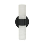 Luella wall light, black and white, height 11.2 in, marble, G9