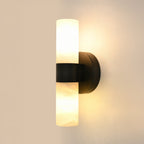 Luella wall light, black and white, height 11.2 in, marble, G9