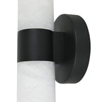 Luella wall light, black and white, height 11.2 in, marble, G9