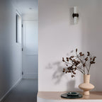 Luella wall light, black and white, height 11.2 in, marble, G9