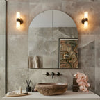 Luella wall light, black and white, height 11.2 in, marble, G9