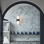 Luella wall light, black and white, height 11.2 in, marble, G9