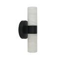 Luella wall light, black and white, height 11.2 in, marble, G9