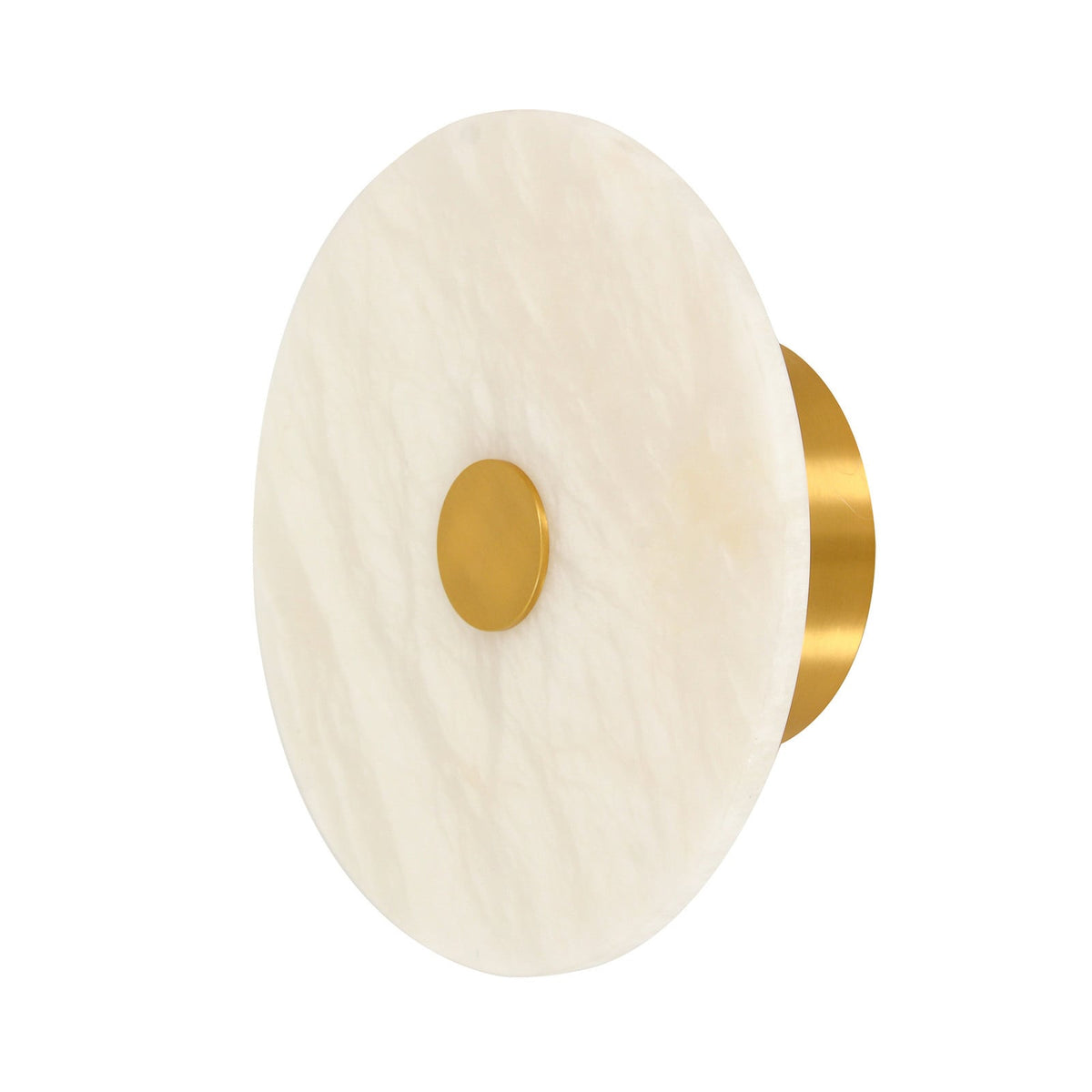 OSTEN LED wall lamp, white/brass, Jade, Ø 9.8 in, CCT, dimmable