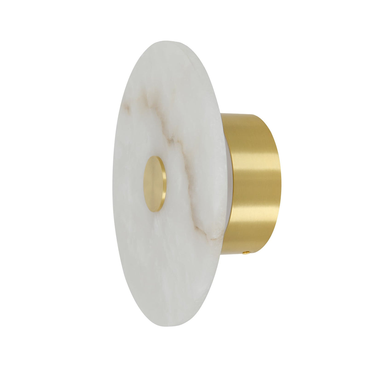 OSTEN LED wall lamp, white/brass, Jade, Ø 9.8 in, CCT, dimmable