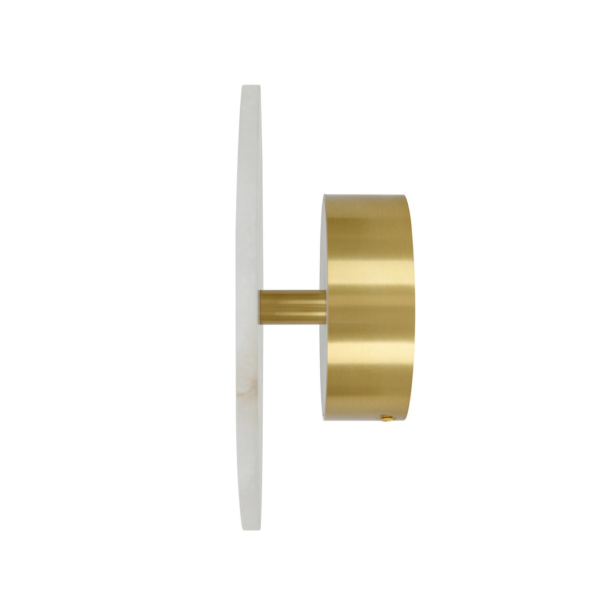 OSTEN LED wall lamp, white/brass, Jade, Ø 9.8 in, CCT, dimmable