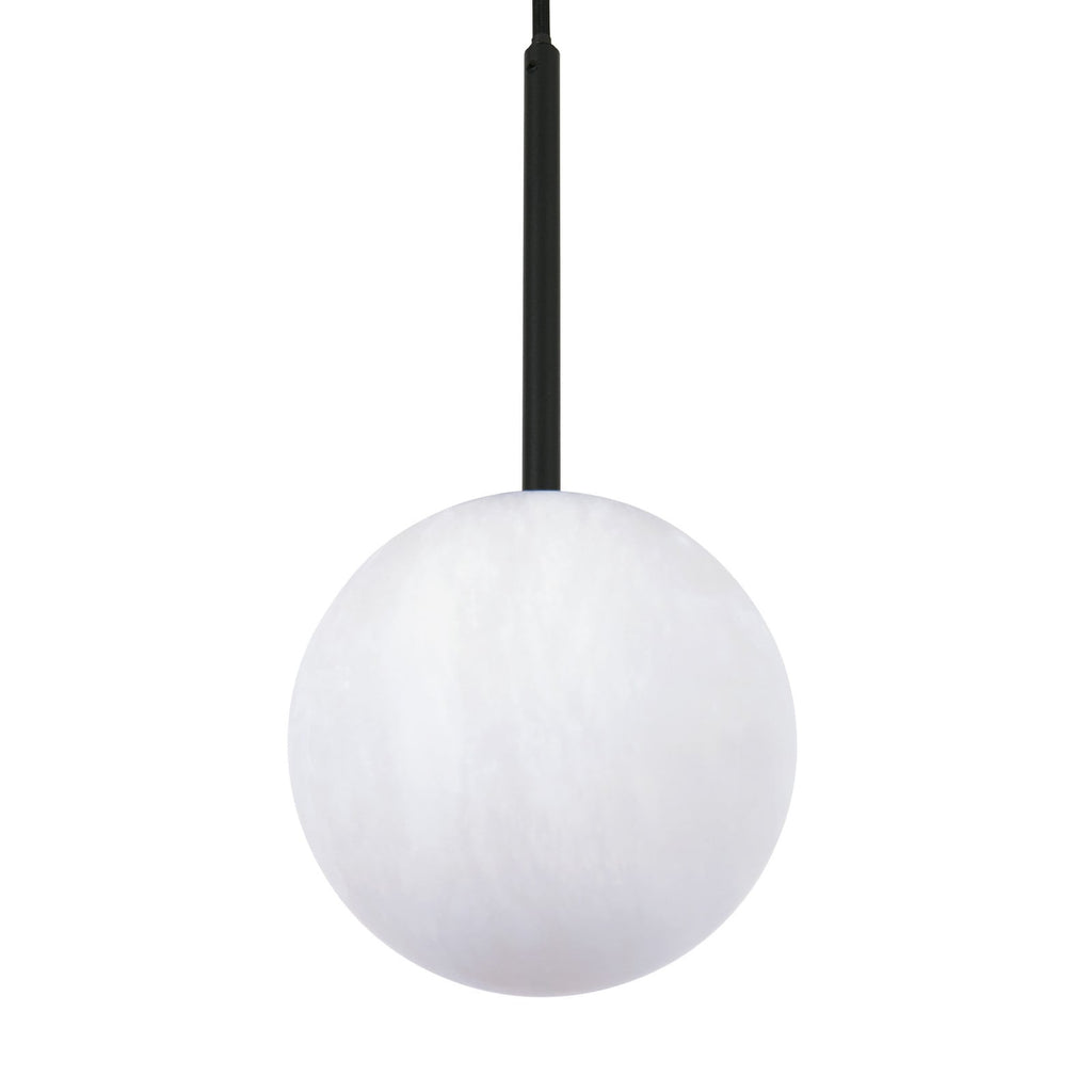 Lucente pendant light, white/black, Ø 6.3 in, marble, G9