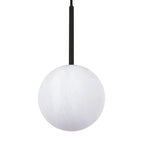 Lucente pendant light, white/black, Ø 6.3 in, marble, G9