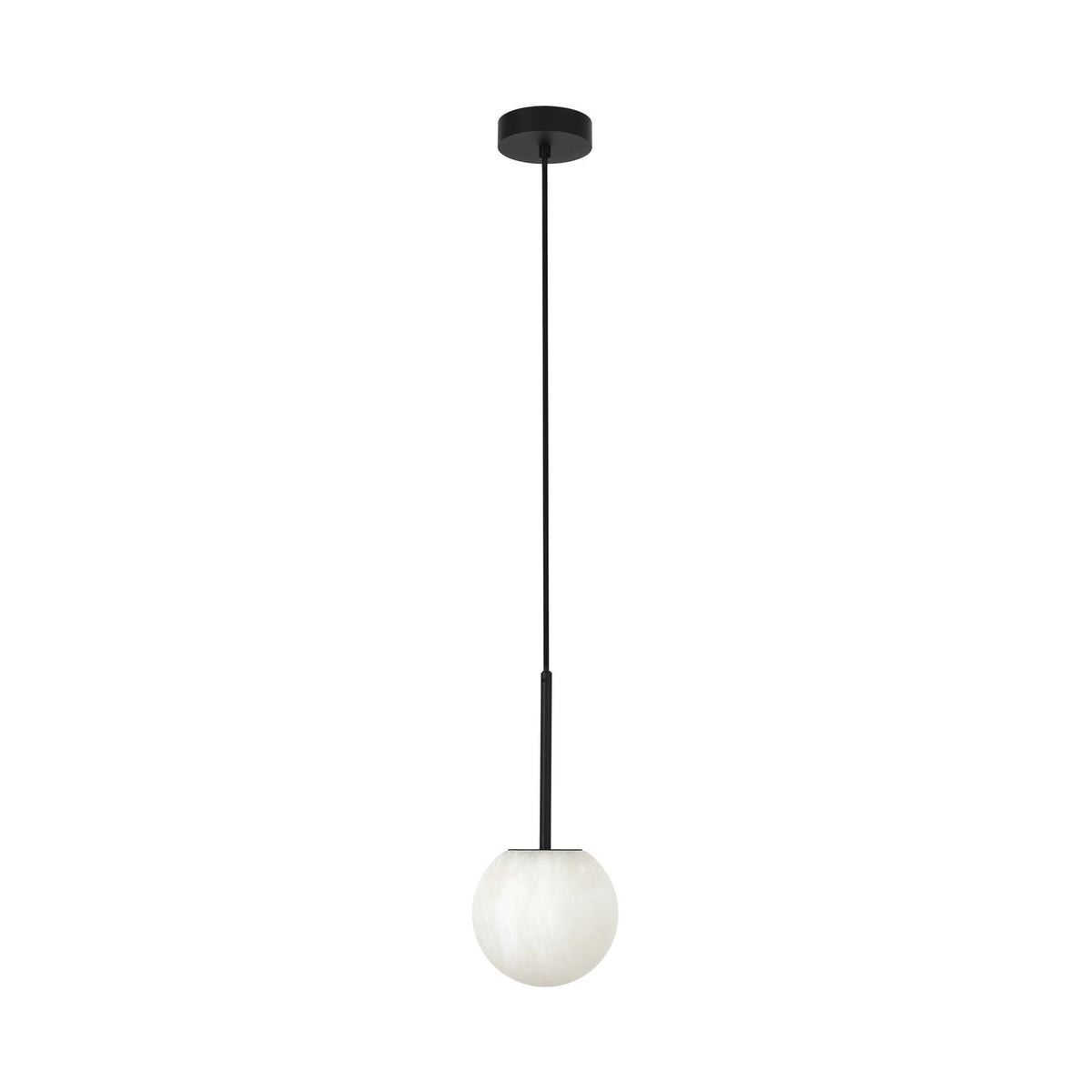 Lucente pendant light, white/black, Ø 6.3 in, marble, G9