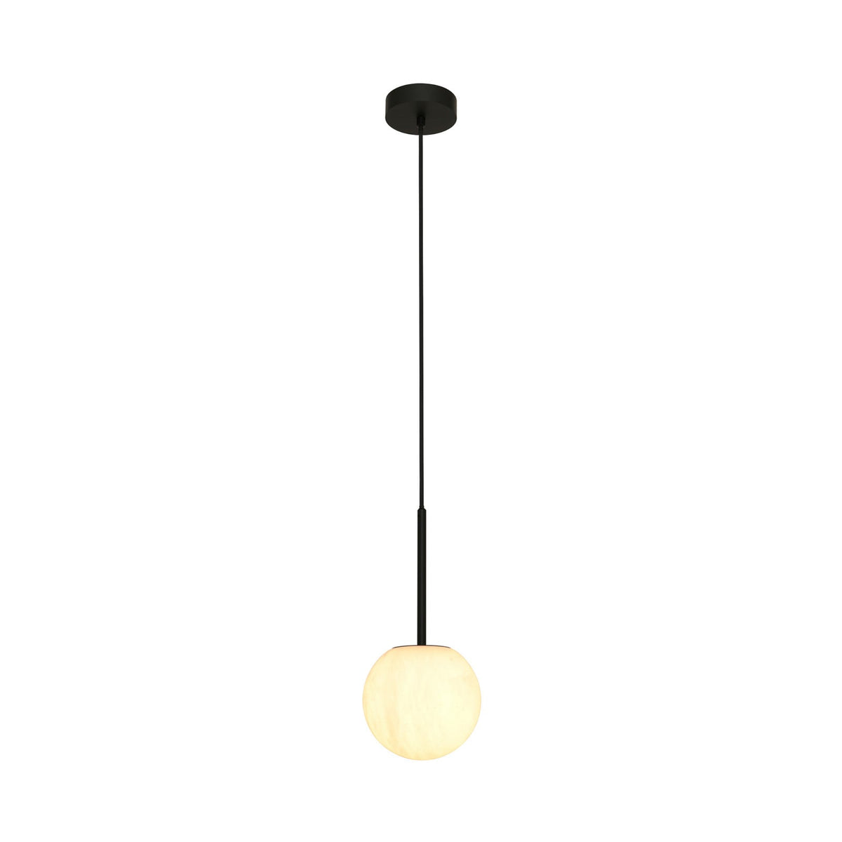 Lucente pendant light, white/black, Ø 6.3 in, marble, G9