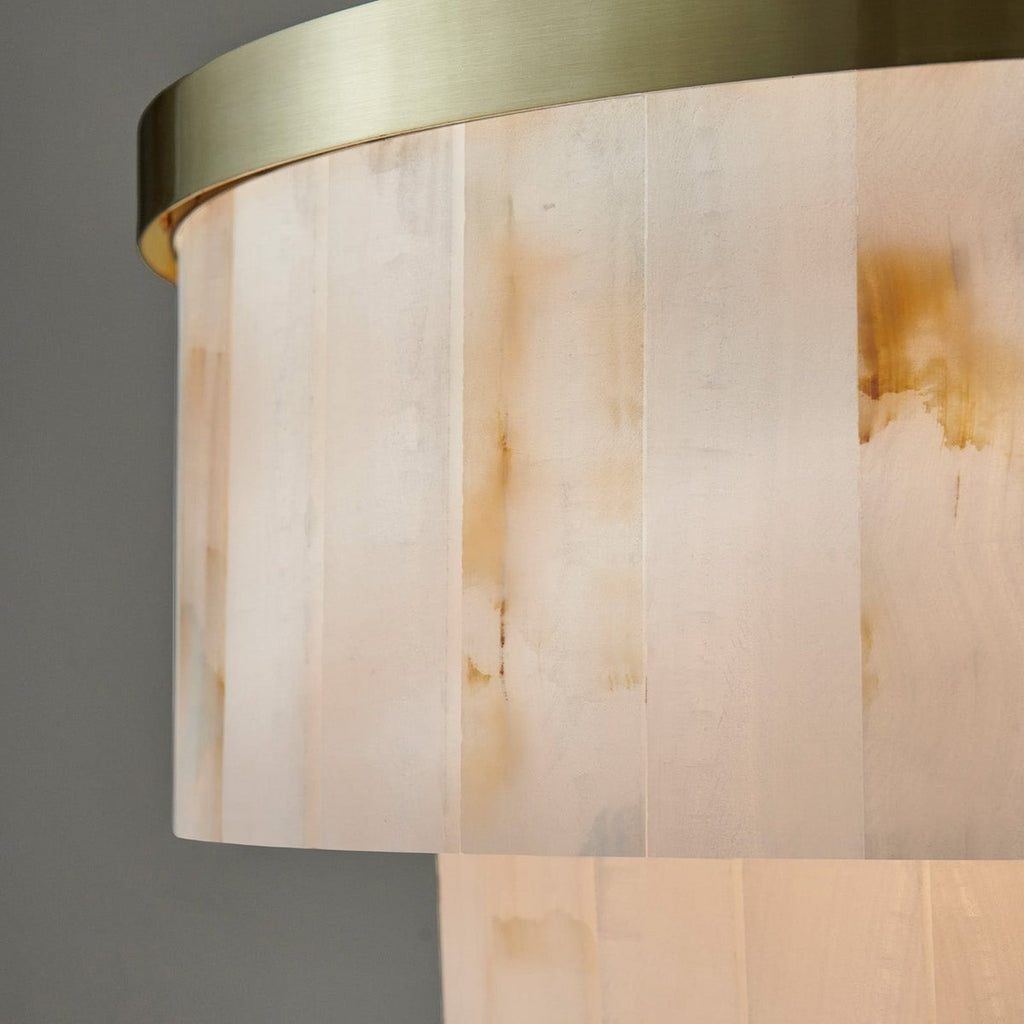 Elora pendant light, brass/white, Jade, Ø 23.2 in, E12