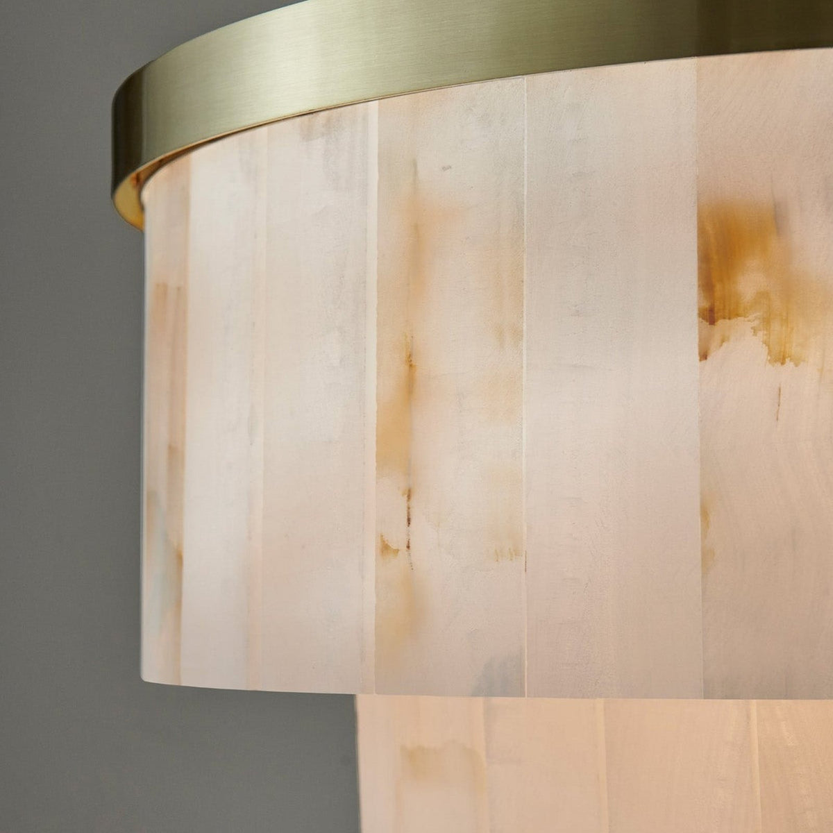Elora pendant light, brass/white, Jade, Ø 23.2 in, E12
