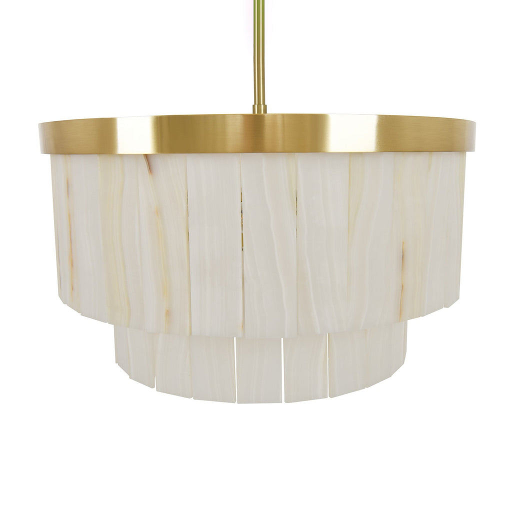Elora pendant light, brass/white, Jade, Ø 23.2 in, E12