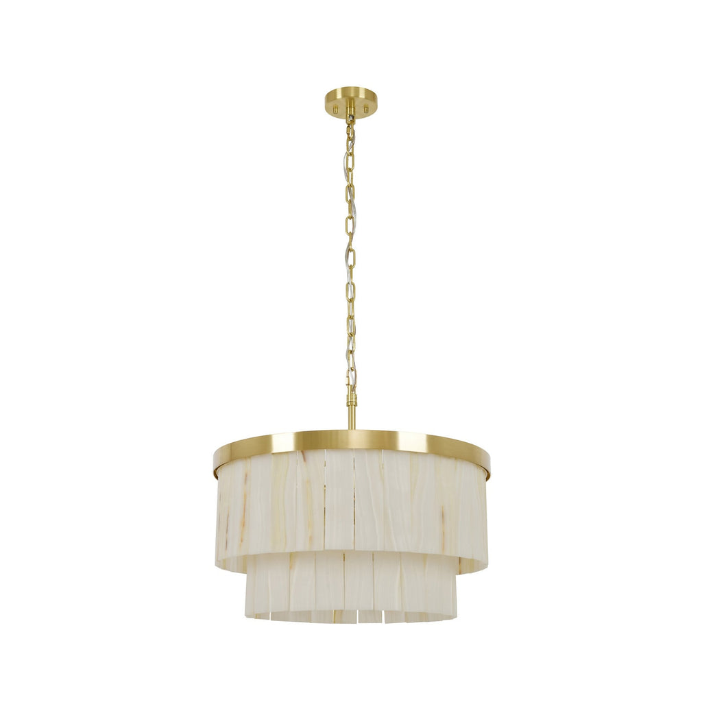 Elora pendant light, brass/white, Jade, Ø 23.2 in, E12