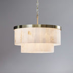 Elora pendant light, brass/white, Jade, Ø 23.2 in, E12