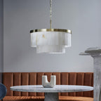 Elora pendant light, brass/white, Jade, Ø 23.2 in, E12