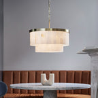Elora pendant light, brass/white, Jade, Ø 23.2 in, E12