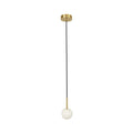 Lucent pendant light, white/brass, Ø 3.9 in, marble, G9