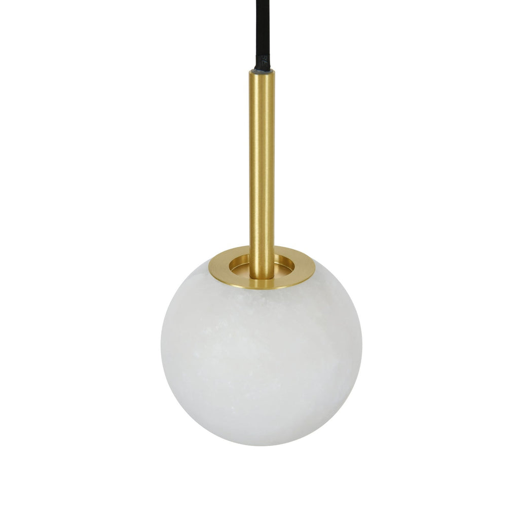Lucent pendant light, white/brass, Ø 3.9 in, marble, G9