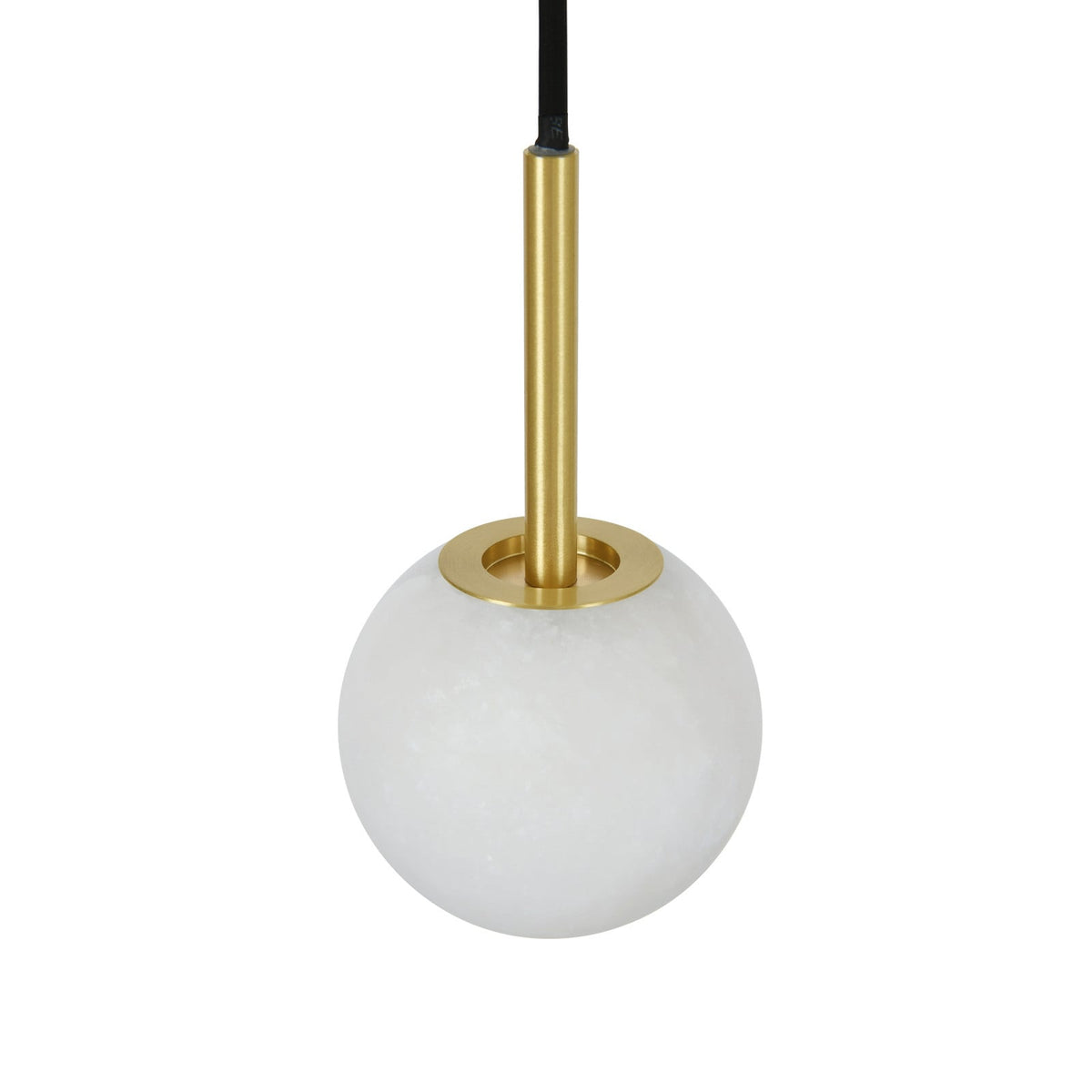 Lucent pendant light, white/brass, Ø 3.9 in, marble, G9
