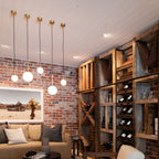 Lucent pendant light, white/brass, Ø 3.9 in, marble, G9