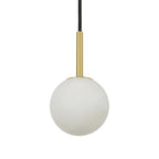 Lucent pendant light, white/brass, Ø 3.9 in, marble, G9