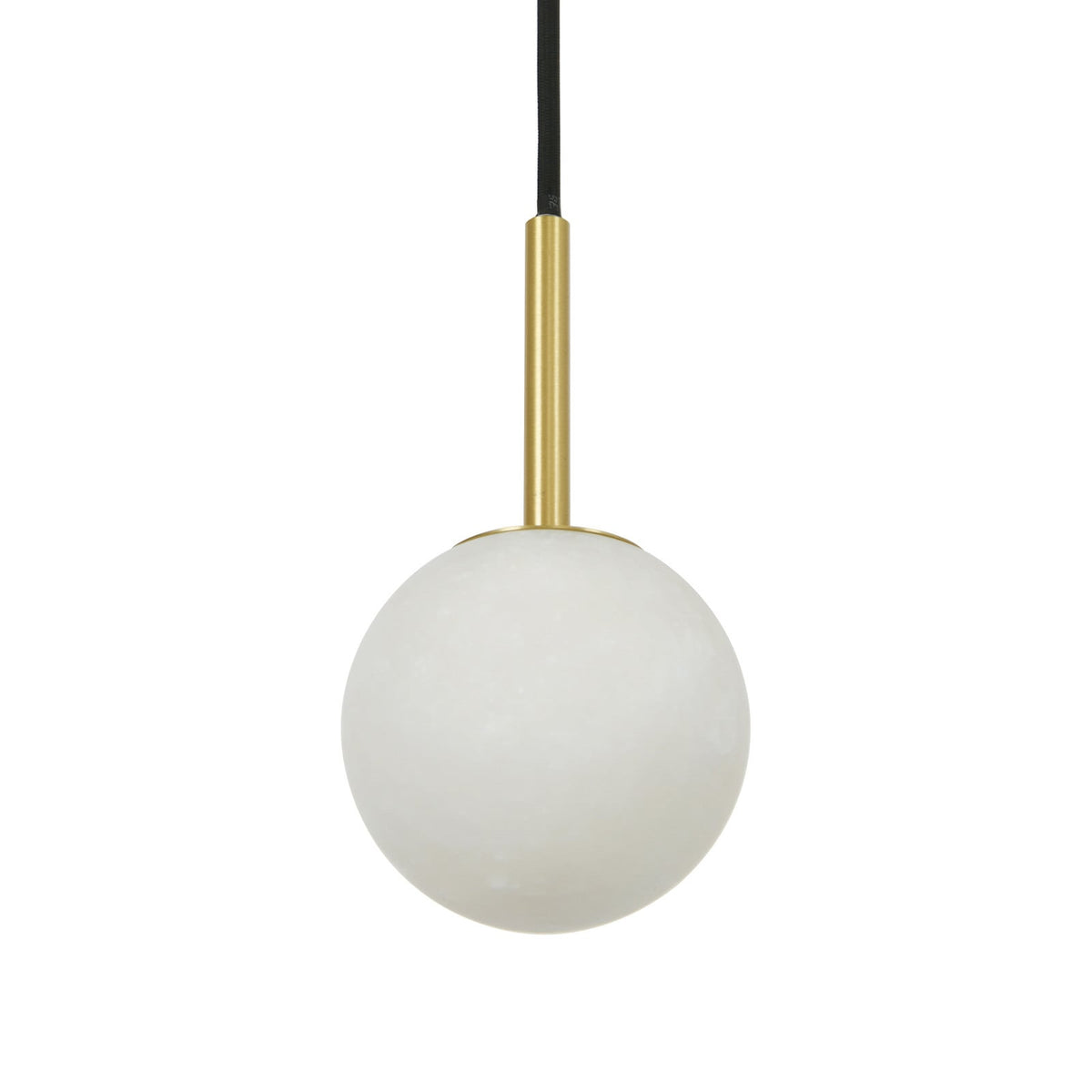 Lucent pendant light, white/brass, Ø 3.9 in, marble, G9