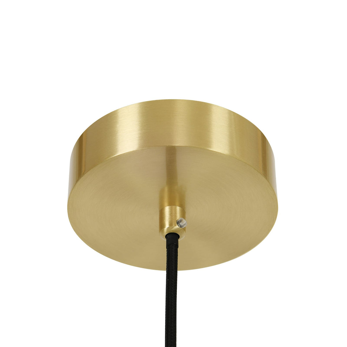 Lucent pendant light, white/brass, Ø 3.9 in, marble, G9