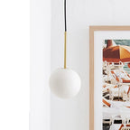 Lucente pendant light, white/brass, Ø 6.3 in, marble, G9