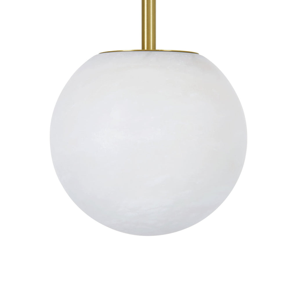 Lucente pendant light, white/brass, Ø 6.3 in, marble, G9