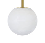 Lucente pendant light, white/brass, Ø 6.3 in, marble, G9