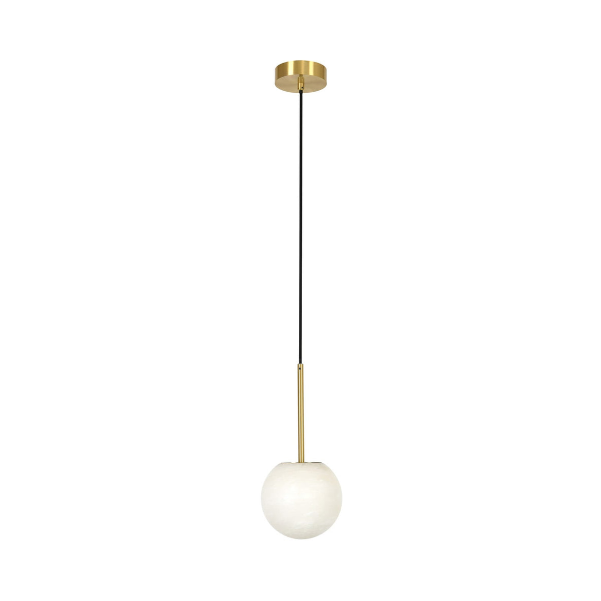 Lucente pendant light, white/brass, Ø 6.3 in, marble, G9