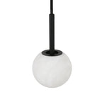 Lucente pendant light, white/black, Ø 3.9 in, marble, G9
