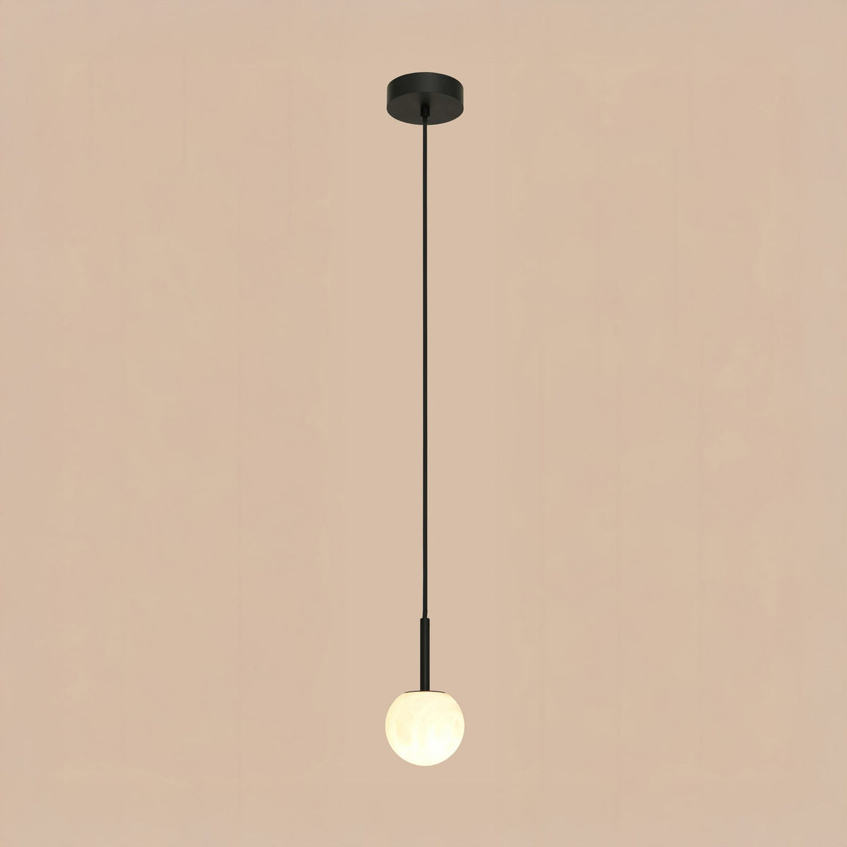 Lucente pendant light, white/black, Ø 3.9 in, marble, G9