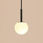 Lucente pendant light, white/black, Ø 3.9 in, marble, G9
