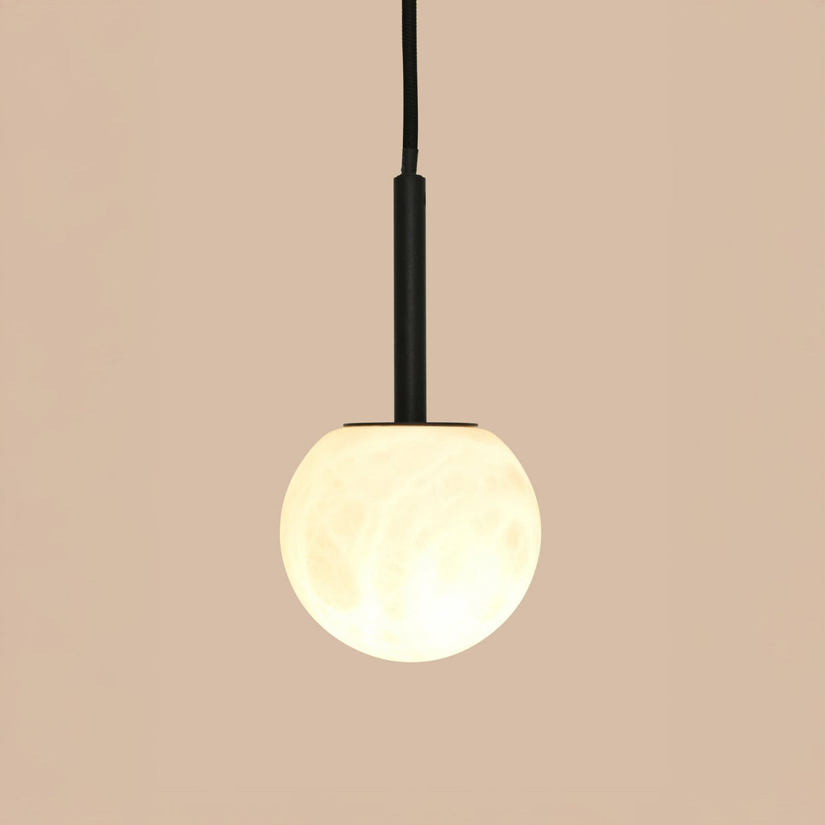 Lucente pendant light, white/black, Ø 3.9 in, marble, G9