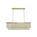 Elora pendant light, brass/white, Jade, length 45.7 in, E26