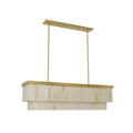 Elora pendant light, brass/white, Jade, length 45.7 in, E26