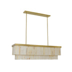Elora pendant light, brass/white, Jade, length 45.7 in, E26
