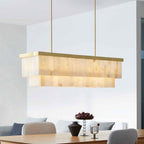 Elora pendant light, brass/white, Jade, length 45.7 in, E26