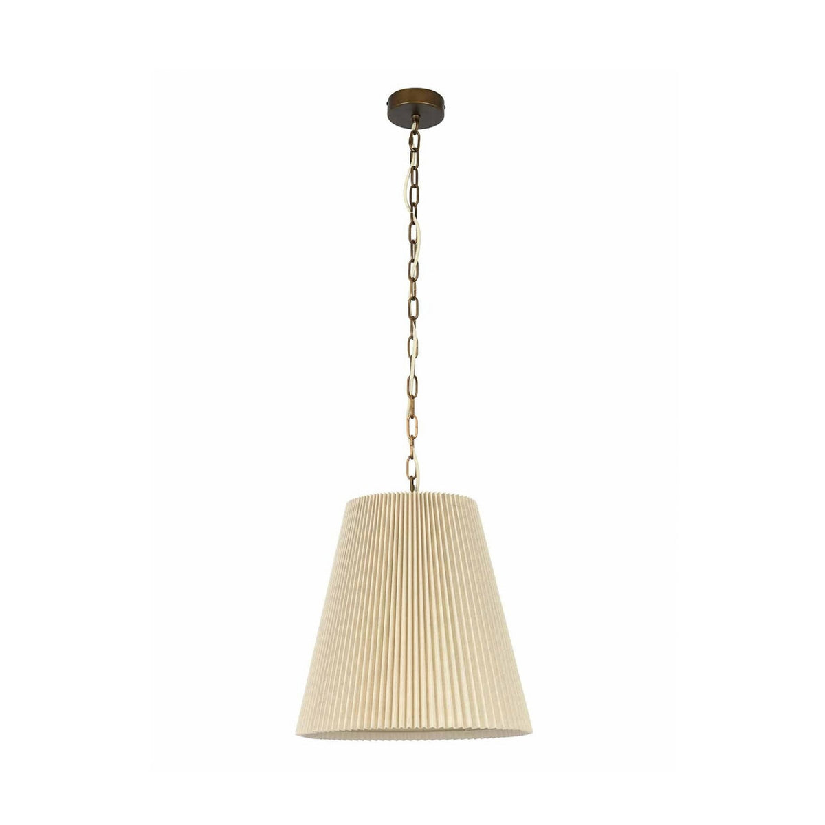 Amici pendant light, beige, Ø 17.5 in, fabric, E26
