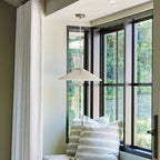 Amore pendant light, white, Ø 18.1 in, fabric, E26