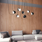 FLOS Aim U1 LED pendant light, black, aluminium, 2,700 K