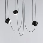 FLOS Aim U1 LED pendant light, black, aluminium, 2,700 K