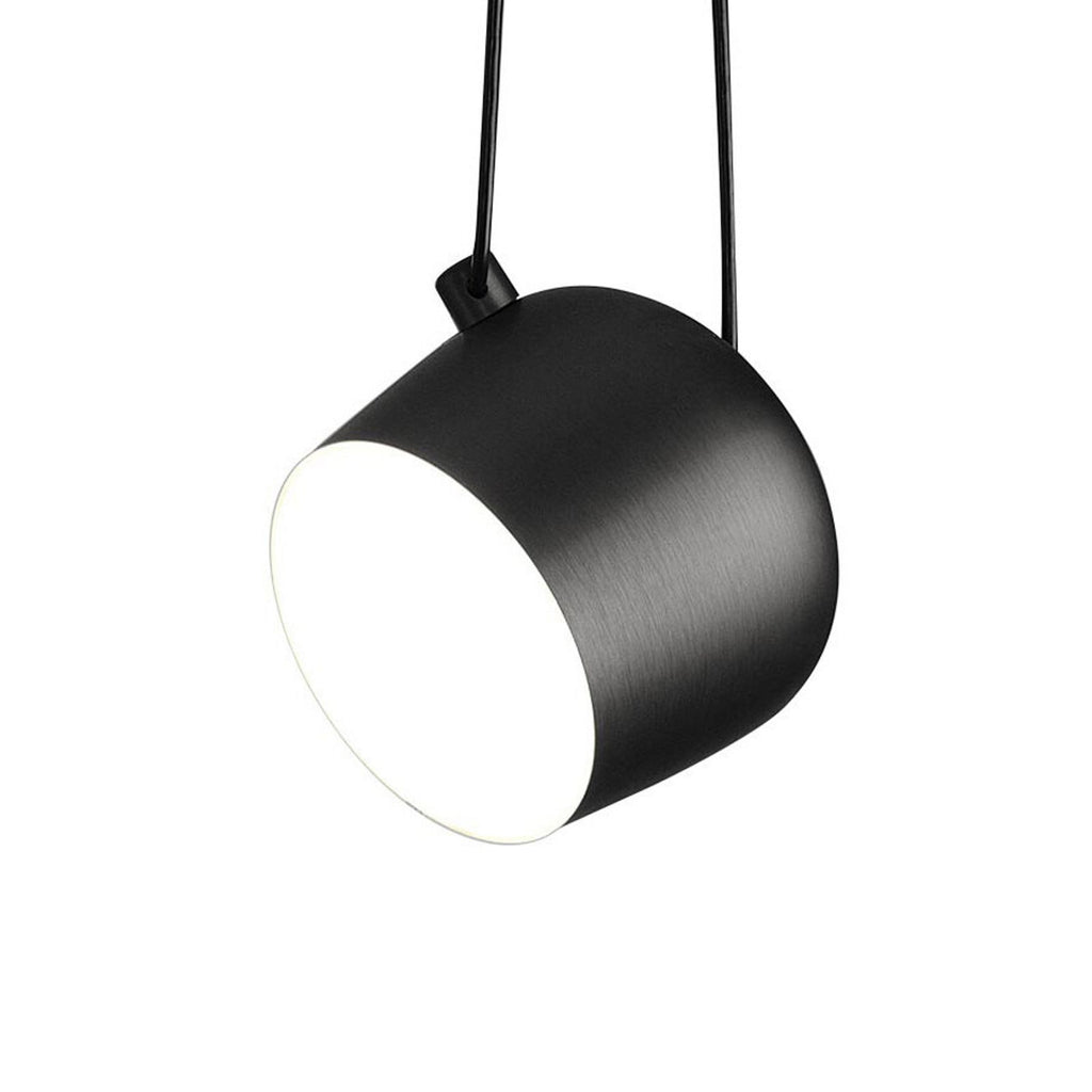 FLOS Aim U1 LED pendant light, black, aluminium, 2,700 K