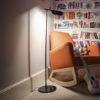 FLOS Tab F LED floor lamp, black, aluminium, 2,700 K