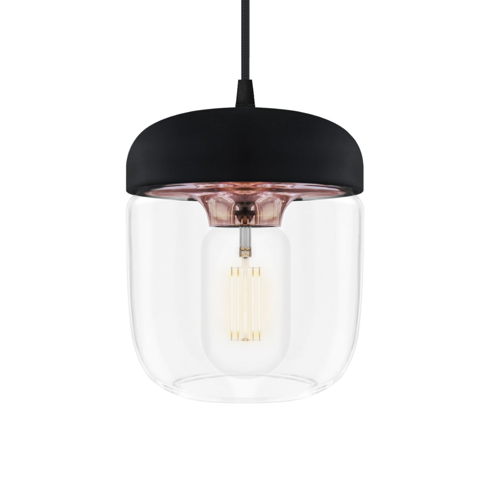 Acorn 5 1/2" Black Clear LED Pendant Light